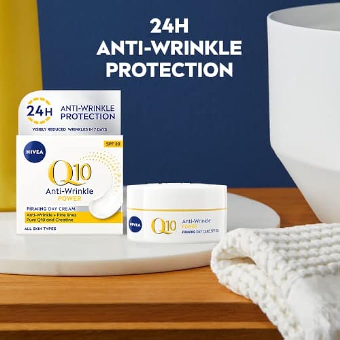 Nivea Q10 POWER ANTI-WRINKLE + FIRMING AGE SPOT DAY CREAM SPF30 (50ML), ANTI-AGEING FACE CREAM WITH CREATINE & Q10, REDUCES THE APPEARANCE OF WRINKLES - Image 4